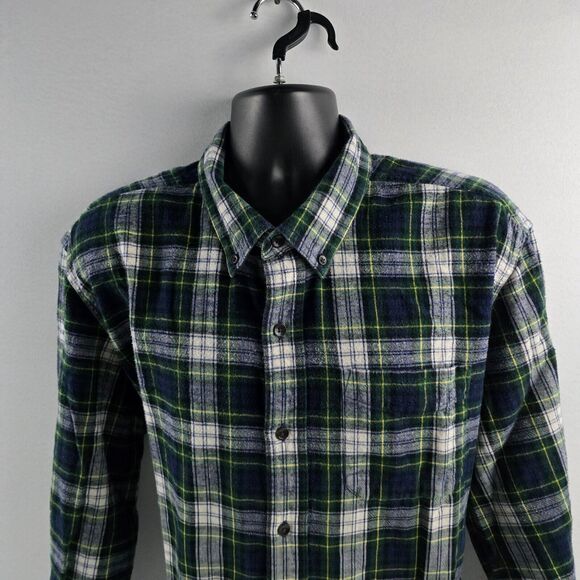 L.L.Bean traditional fit green plaid button down shirt flannel 228061 mens 2XL - Picture 2 of 8
